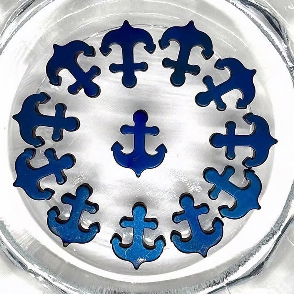 12pcs Beads for Jewelry #18790 Navy Blue Metal Anchor Beads